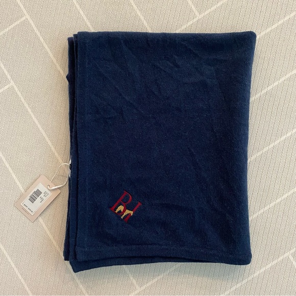 NWT)Peter Millar 100% Cashmere Navy Poncho with Embroidered Logo - Picture 1 of 8
